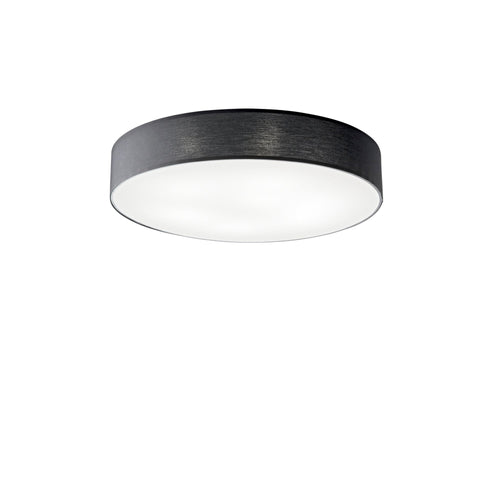 Plafoniera in metallo e tessuto Nera 10Xe27 98X98X17Cm