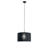 Lampadario a Sospensione in metallo con diffusore in tessuto Nera 1Xe27 38X38X150Cm