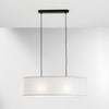 Lampadario a Sospensione in metallo con diffusore in tessuto Bianca 2Xe27 78X78X150Cm