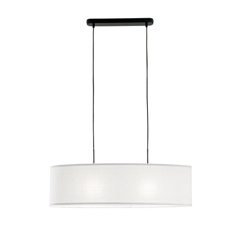 Lampadario a Sospensione in metallo con diffusore in tessuto Grigia 2Xe27 78X78X150Cm