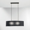 Lampadario a Sospensione in metallo con diffusore in tessuto Nera 2Xe27 78X78X150Cm