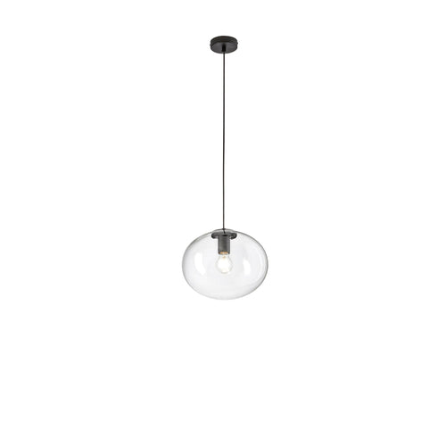 Lampadario a sospensione , diffusore singolo Nera 1Xe27 30X152X10Cm