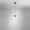 Lampadario a sospensione , diffusore singolo Nera 1Xe27 30X152X10Cm