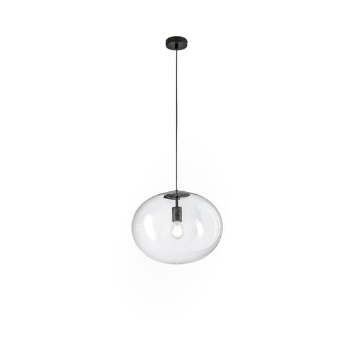 Lampadario a sospensione , diffusore singolo Nera 1Xe27 40X155X10Cm