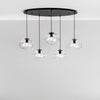 Lampadario a sospensione Nera 5Xe27 119,5X150X104Cm