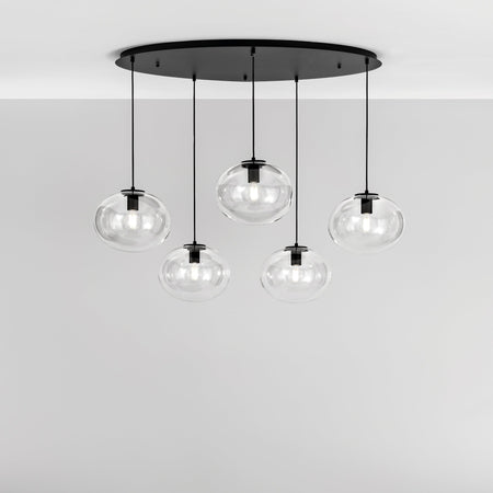 Lampadario a sospensione Nera 5Xe27 119,5X150X104Cm