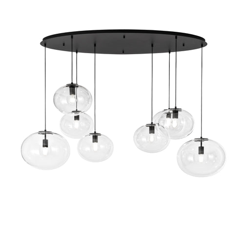 Lampadario a sospensione Nera 8Xe27 166X155X134Cm