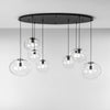 Lampadario a sospensione Nera 8Xe27 166X155X134Cm