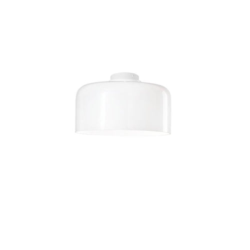 Plafoniera in vetro soffiato Bianca 1Xe27 30X23X9Cm