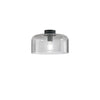 Plafoniera in vetro soffiato Grigio Fume 1Xe27 30X23X9Cm