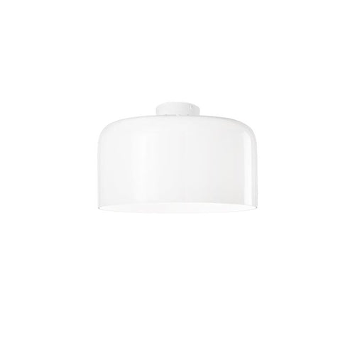 Plafoniera in vetro soffiato Bianca 1Xe27 35X23X9Cm