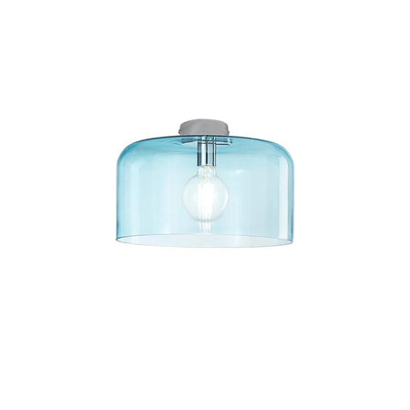 Plafoniera in vetro soffiato Blu Truchese 1Xe27 35X23X9Cm