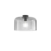 Plafoniera in vetro soffiato Grigio Fume 1Xe27 35X23X9Cm