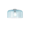Plafoniera in vetro soffiato Blu turchese 1Xe27 40X18X9Cm