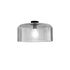 Plafoniera in vetro soffiato Grigio Fume 1Xe27 40X18X9Cm