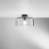 Plafoniera in vetro soffiato Grigio Fume 1Xe27 40X18X9Cm