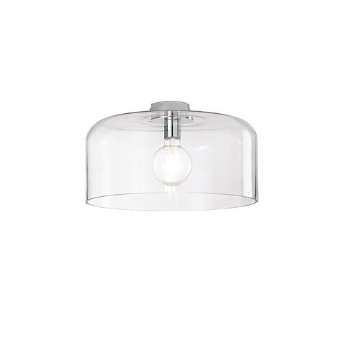 Plafoniera in vetro soffiato Trasparente 1Xe27 40X18X9Cm