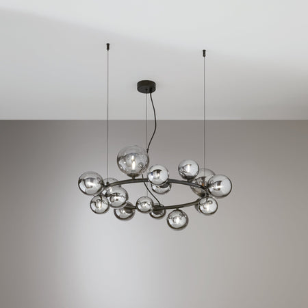 Lampadario a sospensione diffusori in vetro soffiato Nera 16Xg9 82X161X12Cm