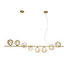 Lampadario a sospensione diffusori in vetro soffiato Oro 8Xg9 145X33,5X165Cm