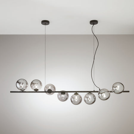Lampadario a sospensione diffusori in vetro soffiato Nera 8Xg9 145X33,5X165Cm