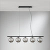 Lampadario a Sospensione lineare diffusori in vetro soffiato Nera 5Xg9 100X15X166Cm