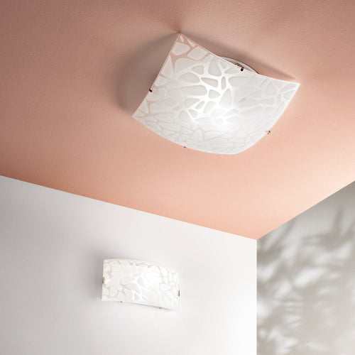 Plafoniera Bianca 2Xe27 30X30X9Cm