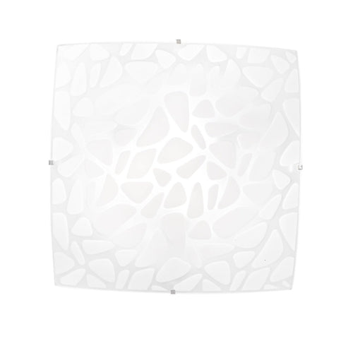 Plafoniera Bianca 3Xe27 40X40X10Cm