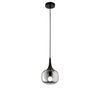 Sospensione in metallo con diffusore in vetro Nero Fume 1Xe14 10X17X150Cm