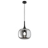 Sospensione in metallo con diffusore in vetro Fume/Nera 1Xe27 10X30X150Cm