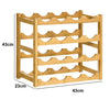 Porta Bottiglie Cantinetta Legno Bambù 4Piani 16 Scomparti 43x25 H43cm Casa Bar