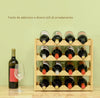 Porta Bottiglie Cantinetta Legno Bambù 4Piani 16 Scomparti 43x25 H43cm Casa Bar