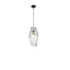 Lampadario a sospensione in metallo Nero/Oro 1Xe27 20X20X150Cm