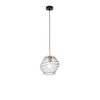 Lampadario a sospensione in metallo Nero e Oro 1Xe27 25X25X150Cm