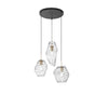 Lampadario a sospensione a tre luci in metallo Nero/Oro 3Xe27 42X40X150Cm