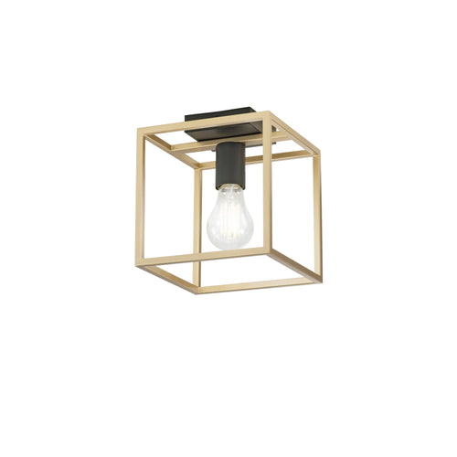 Plafoniera luce singola Nera/Oro 1Xe27 20X20X22,5Cm