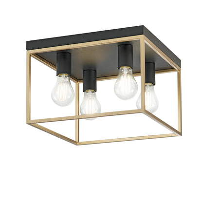 Plafoniera Nera/Oro 4Xe27 35X35X24Cm