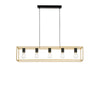 Lampadario a sospensione Nera/Oro 5Xe27 100X20X150Cm