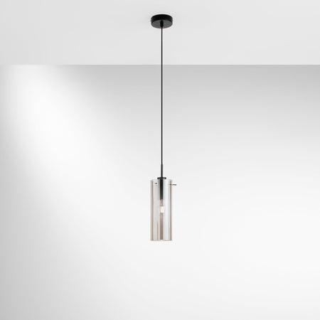 Lampadario a sospensione Nera/Fume 1Xe27 10X150Cm