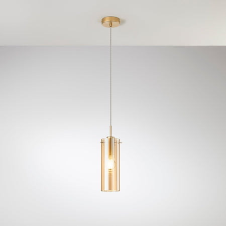 Lampadario a sospensione Oro/Ambra 1Xe27 10X150Cm