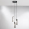 Lampadario a sospensione diffusori Nera/Fume 3Xe27 27,3X27,3X150Cm
