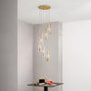Lampadario a sospensione diffusori Oro/Ambra 6Xe27 35X35X150Cm