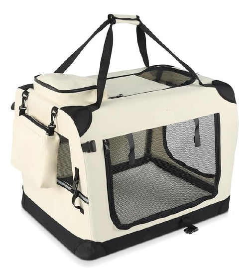 Borsa Trasportino Animali Domestici 50x34 H 36cm Cani e Gatti Beige