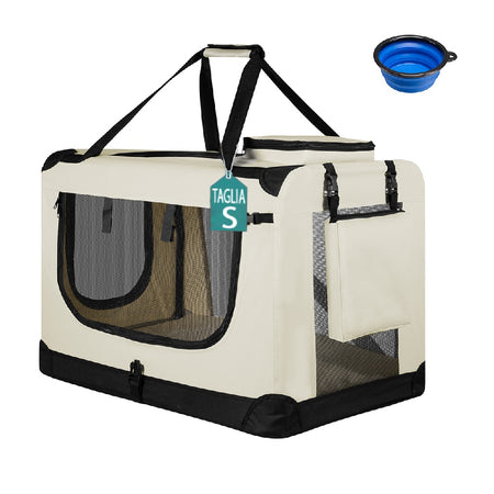 Borsa Trasportino Animali Domestici 50x34 H 36cm Cani e Gatti Beige
