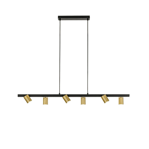 Lampadario a sospensione Nera/Oro 6Xgu10 110X15X150Cm