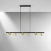 Lampadario a sospensione Nera/Oro 6Xgu10 110X15X150Cm