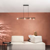 Lampadario a sospensione Nera/Oro 6Xgu10 110X15X150Cm