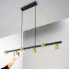 Lampadario a sospensione Nera/Oro 6Xgu10 110X15X150Cm