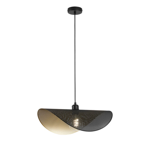 Lampadario a sospensione a vela singola Nera/Oro 1Xe27 50X30X150Cm