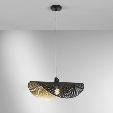 Lampadario a sospensione a vela singola Nera/Oro 1Xe27 50X30X150Cm