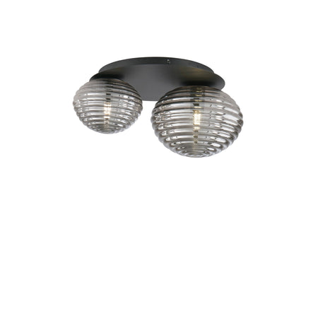 Plafoniera , due diffusori Nera 2Xe27 45X21,5X35Cm